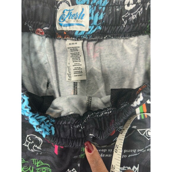 Fresh Prints of Bel-Air Jogger Pants Medium Black Multi Graphic Streetwear NWT - Picture 7 of 7